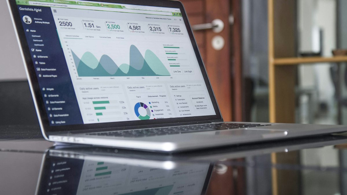 Business dashboard on a laptop – custom CRM development in Dubai