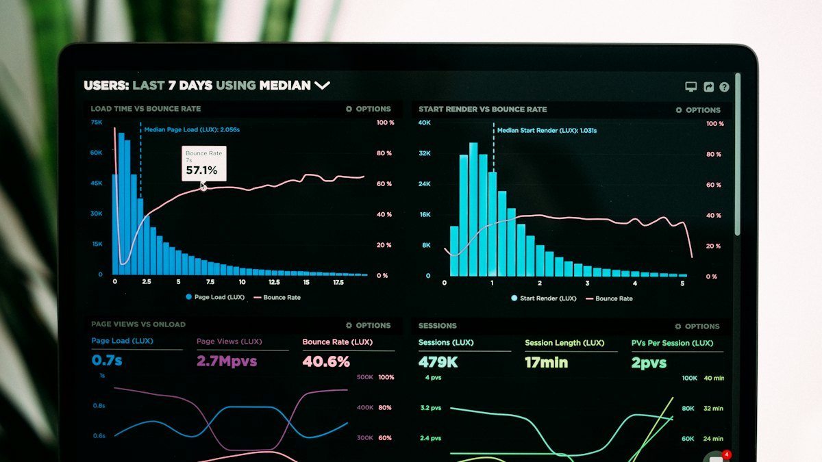 Analytics graphs on a laptop – SEO services in Australia
